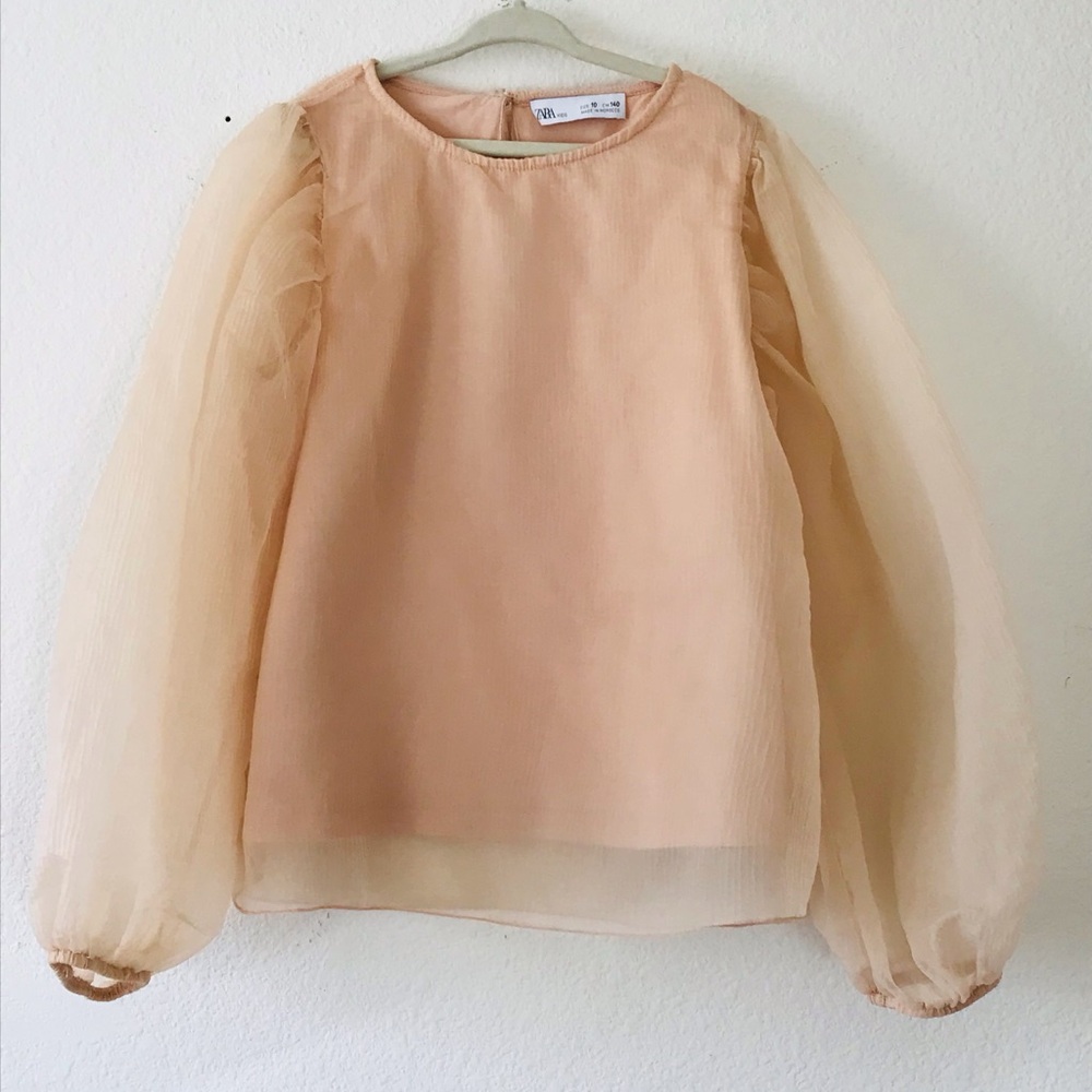Zara semi sheer organza girls blouse
